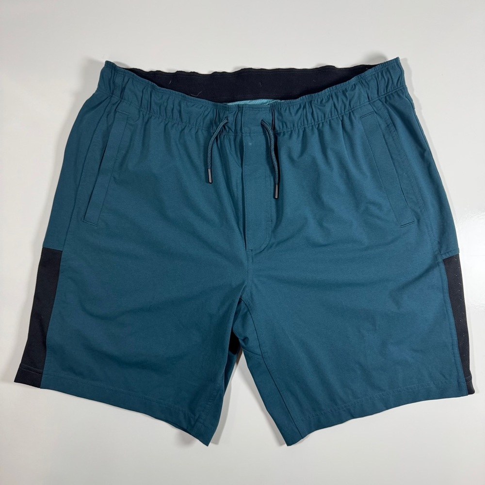 Duluth Trading Co Blue Athletic Shorts Lightweight Elastic Waist Size L